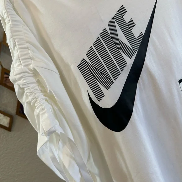 Nike Black Ribbon Shorts and White Ribbon T-Shirt Set